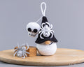 Halloween Gnome Keychain with Skull & Spider