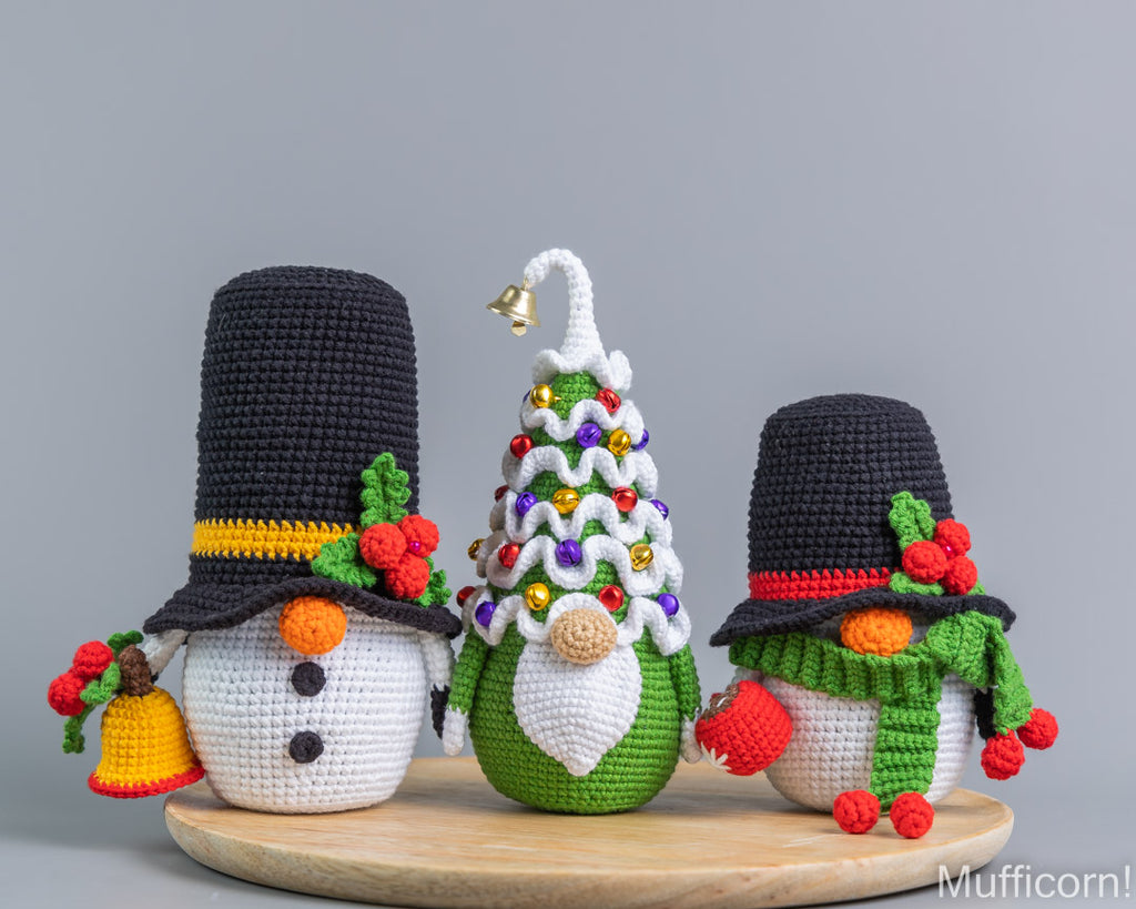 Crochet Patterns Bundle: Christmas tree & Snowmen Gnomes