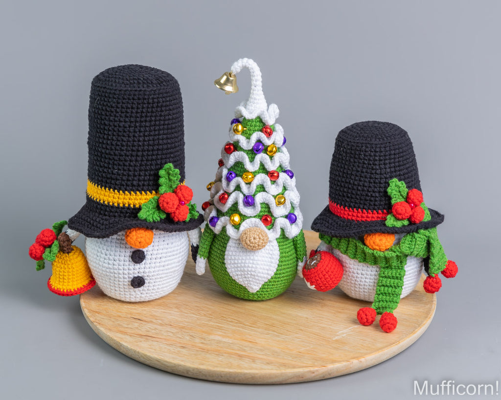 Crochet Patterns Bundle: Christmas tree & Snowmen Gnomes
