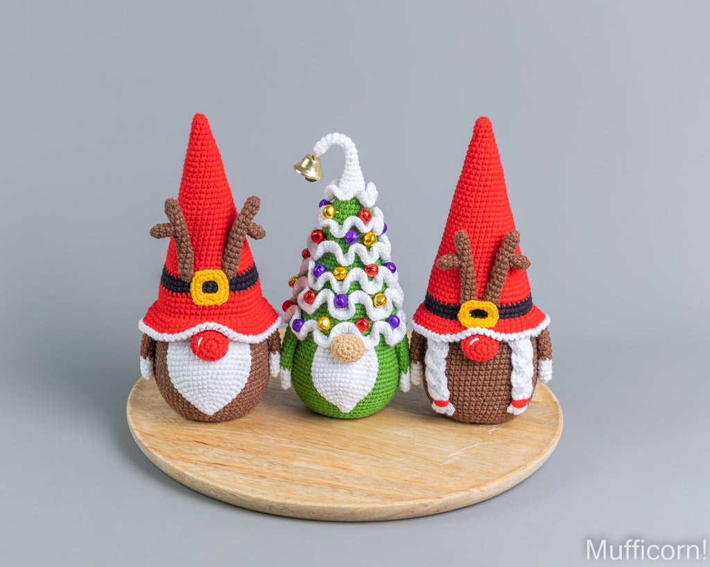 Crochet Patterns Bundle: Reindeer & Christmas Tree gnomes