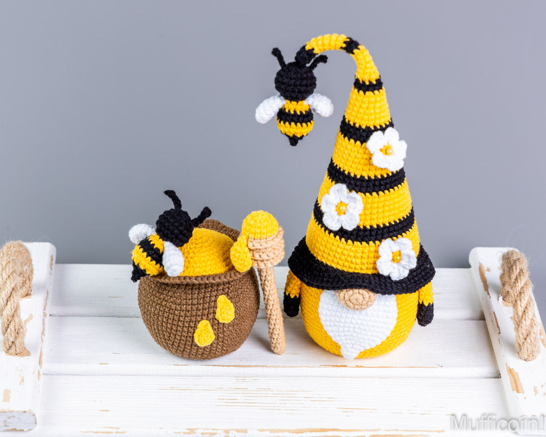 Crochet patterns bundle: Bee Gnome and a Pot of Honey