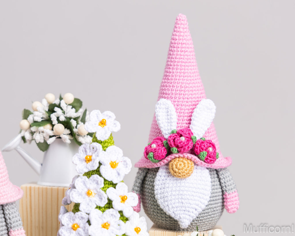 Crochet Patterns Bundle: Easter Bunny Gnomes and Flower Gnome