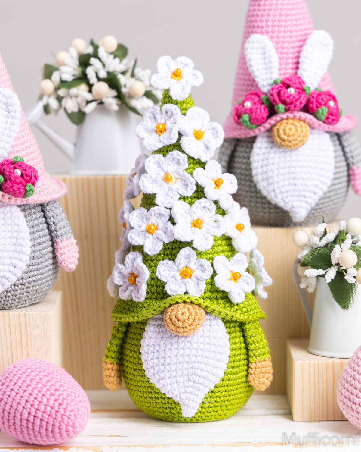 Crochet Patterns Bundle: Easter Bunny Gnomes and Flower Gnome