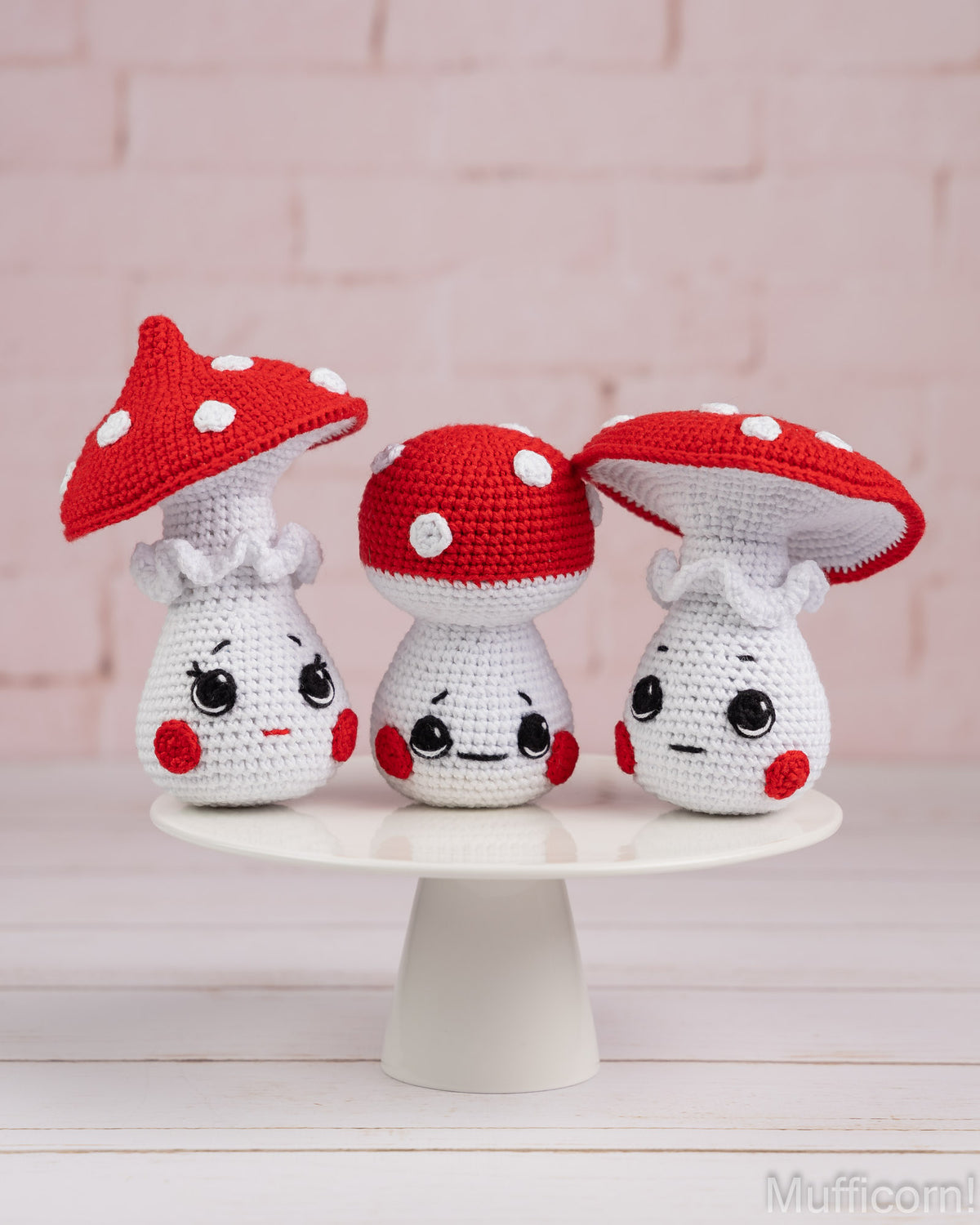 Mushroom family crochet pattern amigurumi together