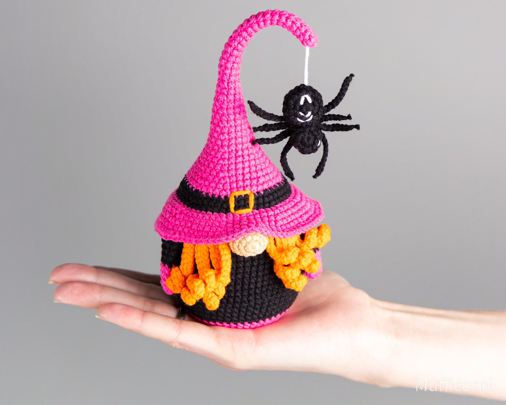 Witch Gnome with Broom and Cauldron