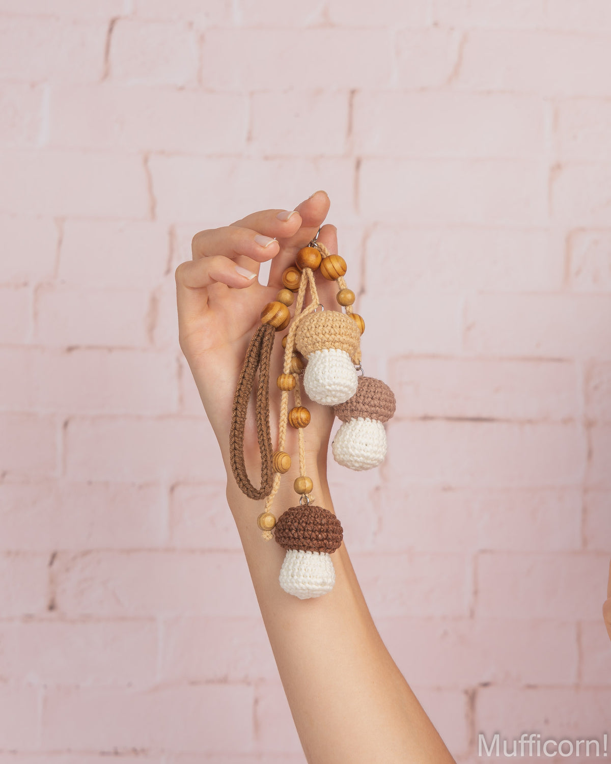 Brown Cap Mushroom Keychain