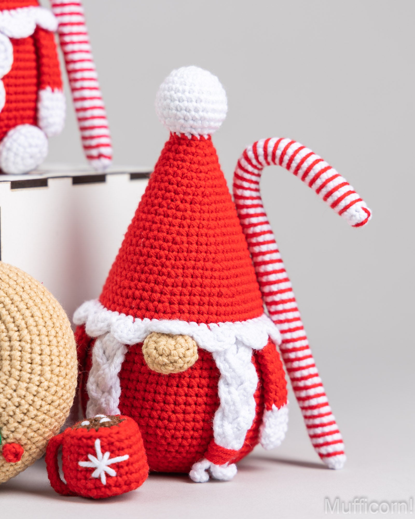 Crochet patterns bundle: Santa Gnomes, Christmas Pie, Donut and Snowflake Gnome