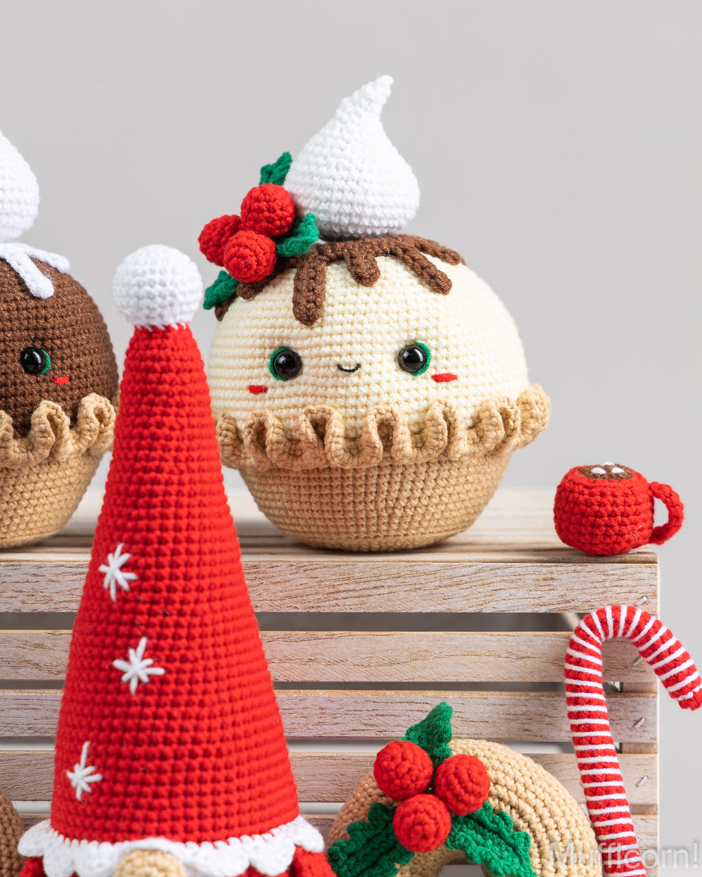 Crochet patterns bundle:  Christmas Pie, Donut and Snowflake Gnome