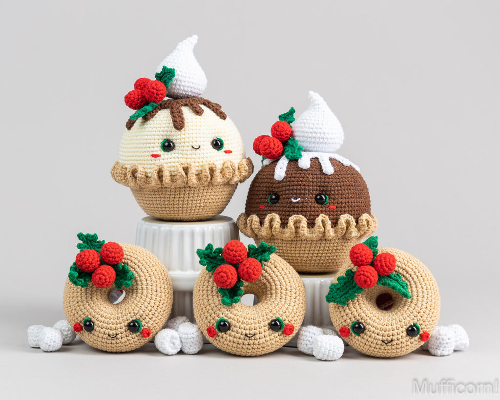 Crochet patterns bundle:  Christmas Pie and Amigurumi donut