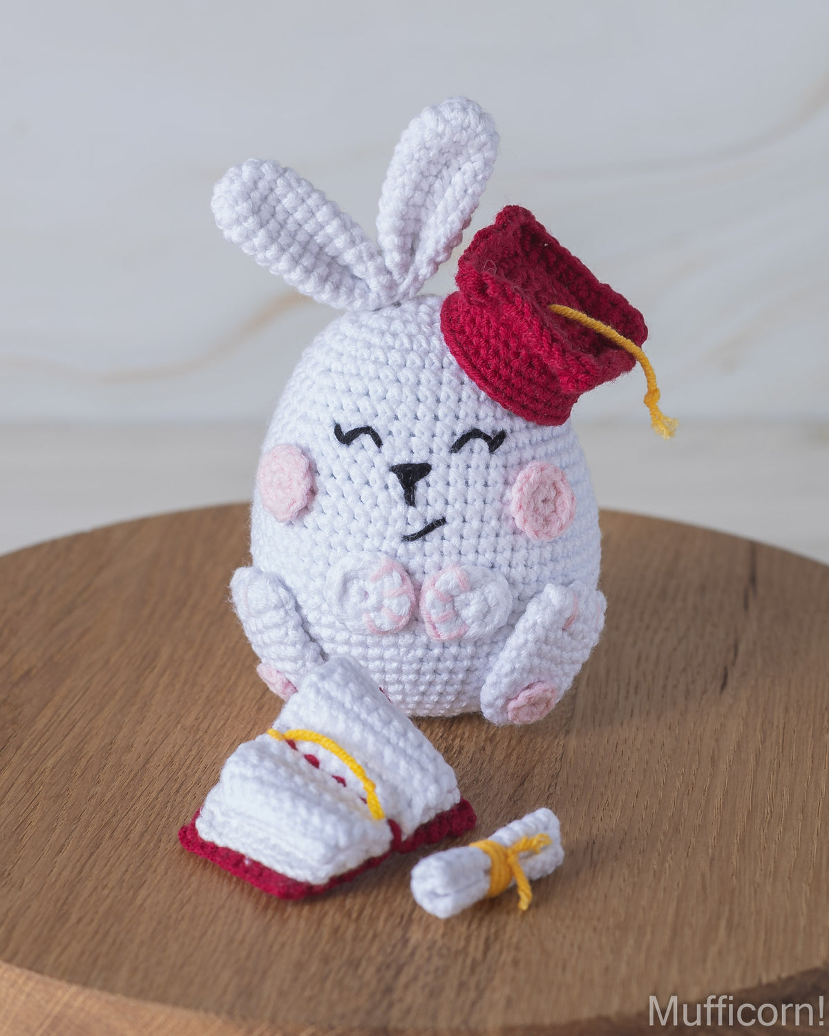 Crochet graduation bunny girl amigurumi pattern