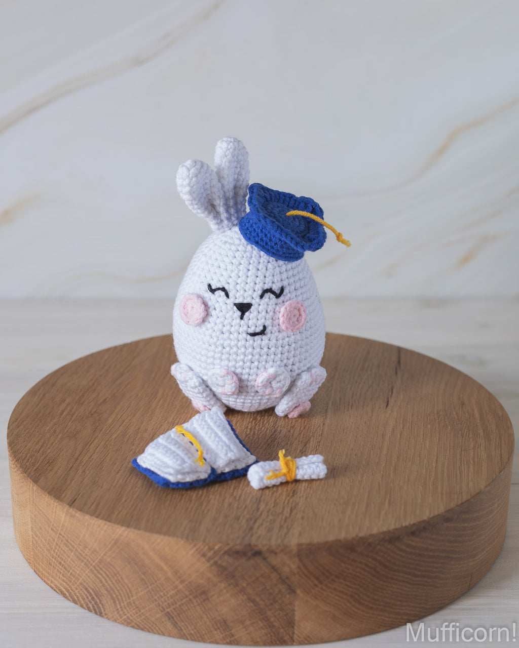 Crochet graduation bunny boy amigurumi pattern