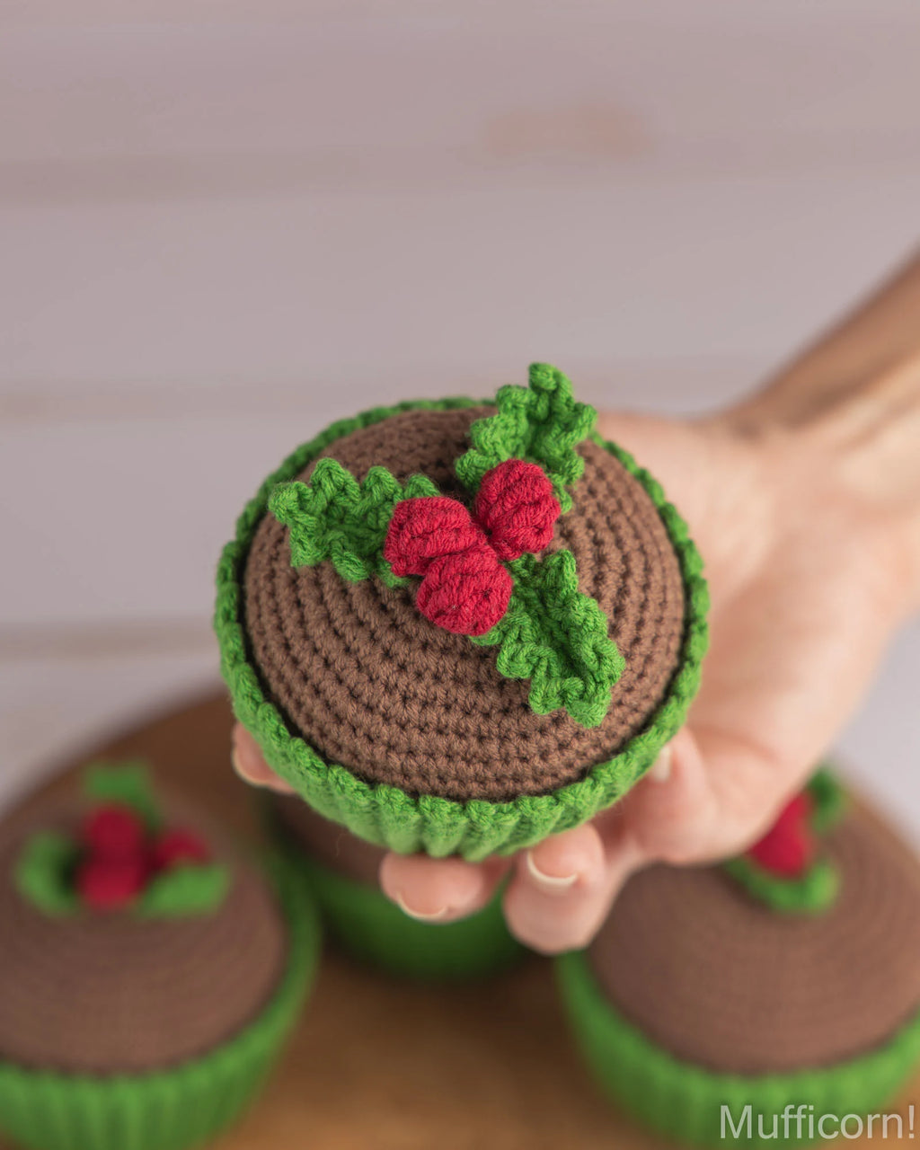 Christmas Cupcake with Holly