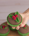 Christmas Cupcake with Holly