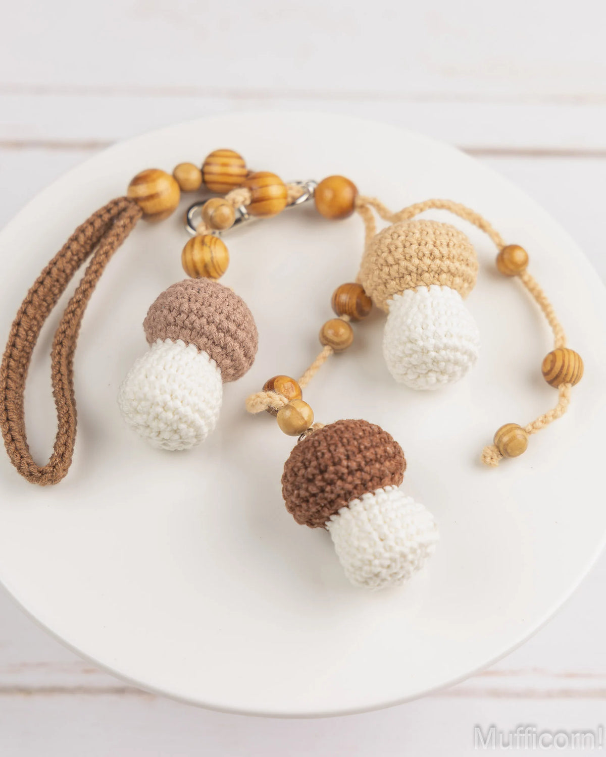 Brown Cap Mushroom Keychain