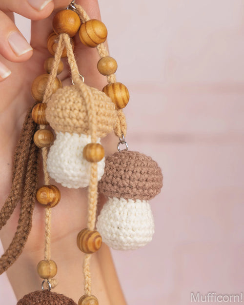 Brown Cap Mushroom Keychain