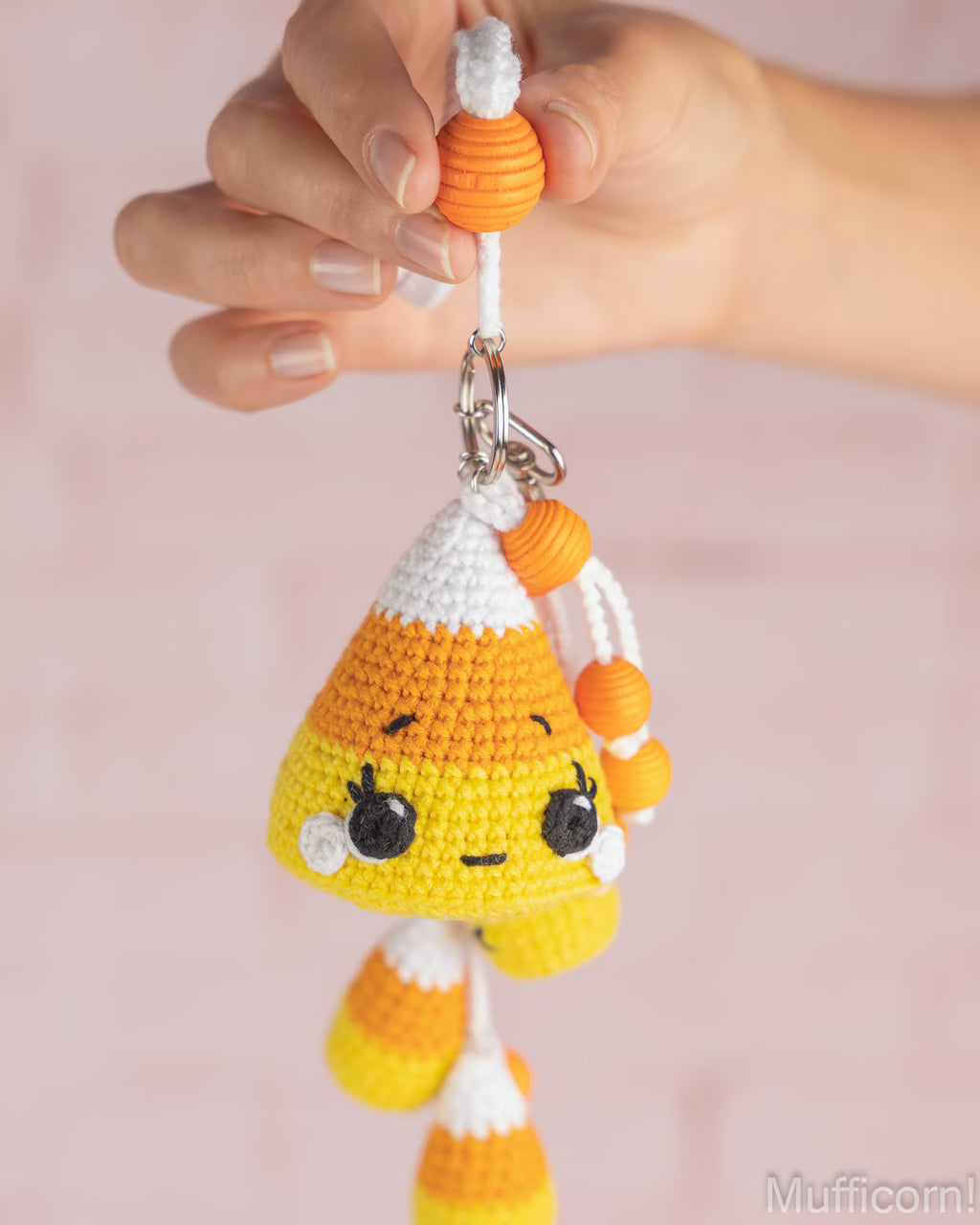 Candy Corn Keychain with Mini Candy Corns