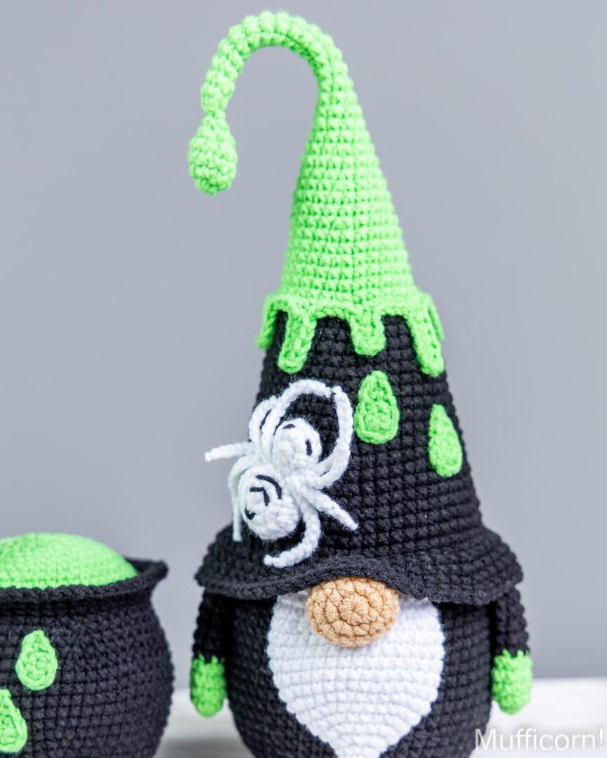 Halloween Gnome with Spider and Potion