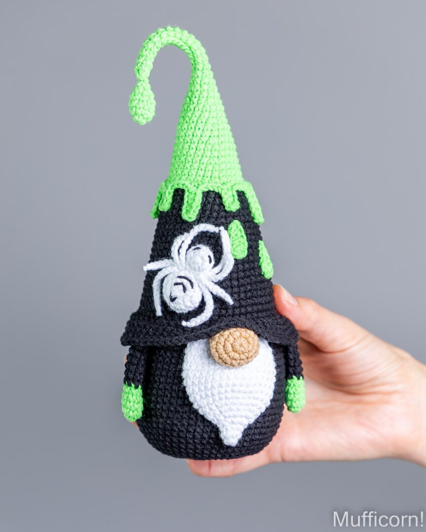 Halloween Gnome with Spider and Potion