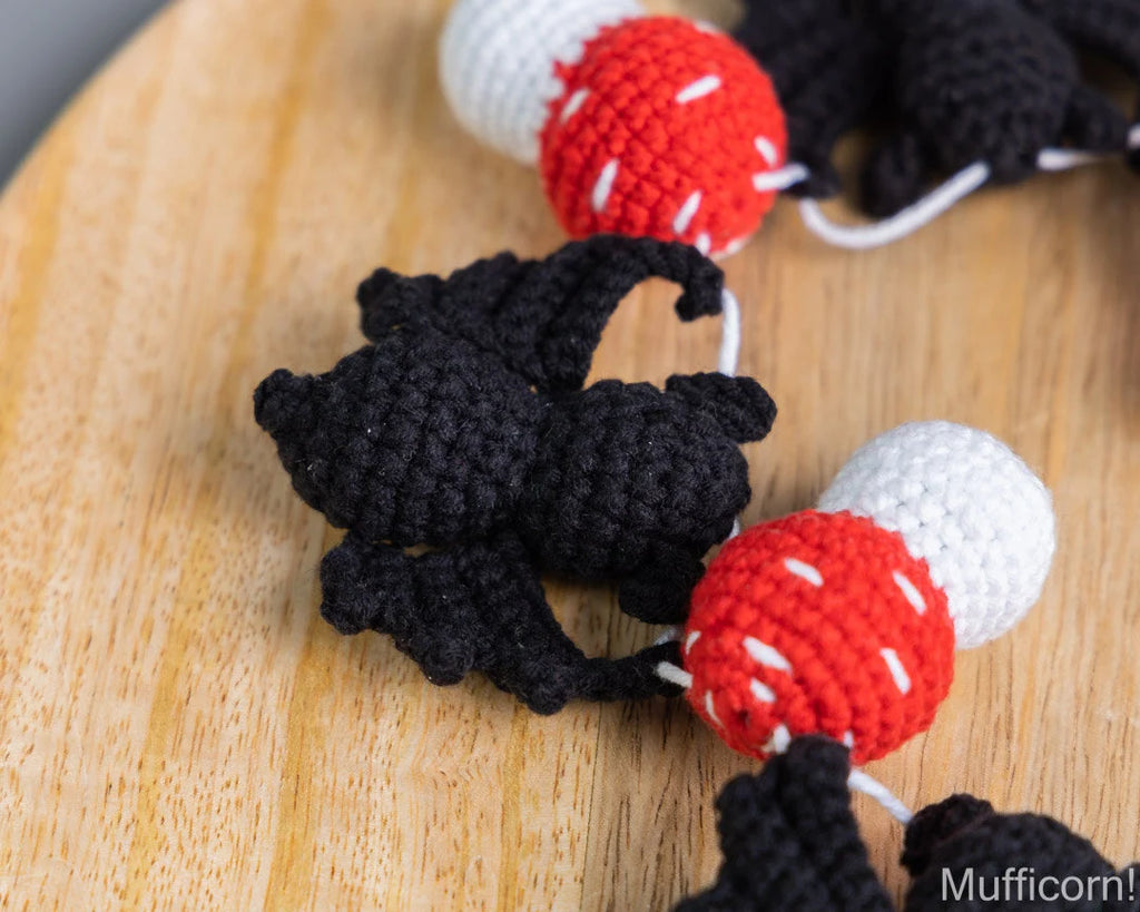 Halloween Garland with Bat & Mushroom