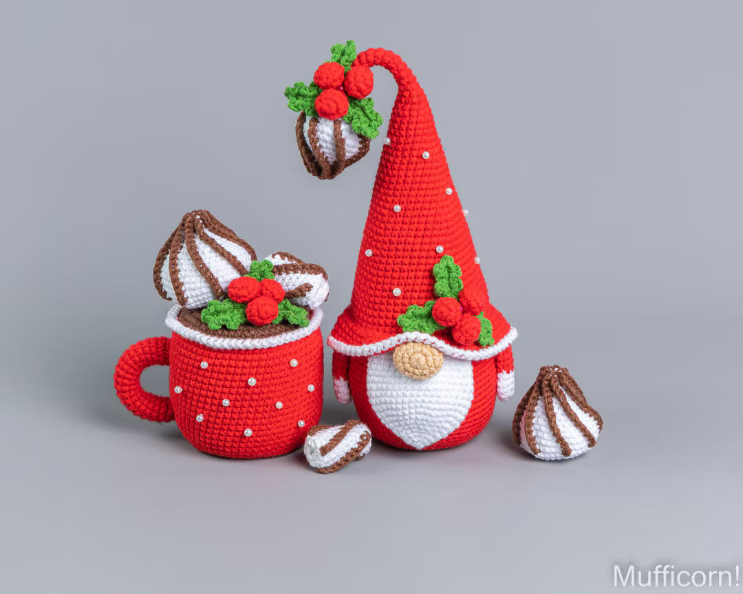 Christmas Gnome with Mug & Meringues