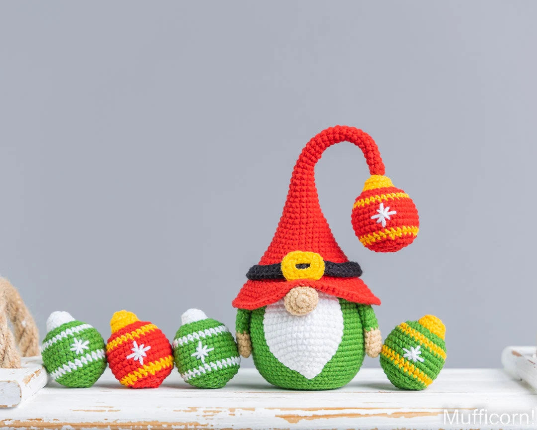 Santa Gnome with Ornaments