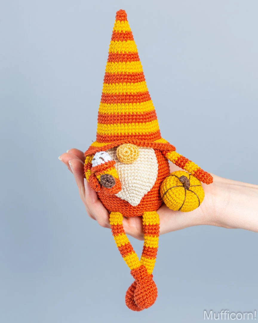 Halloween gnome with Pumpkin & Latte