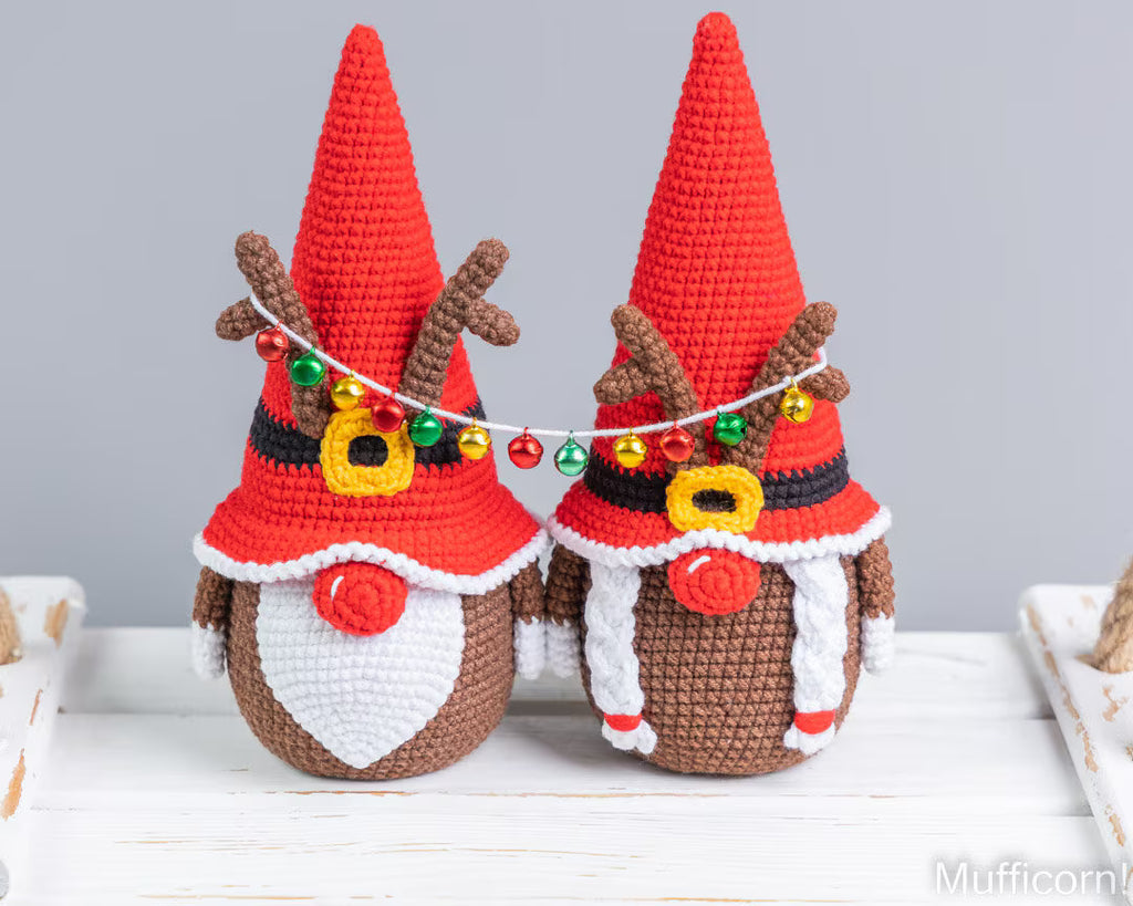 Crochet Patterns Bundle: Reindeer & Christmas Tree gnomes