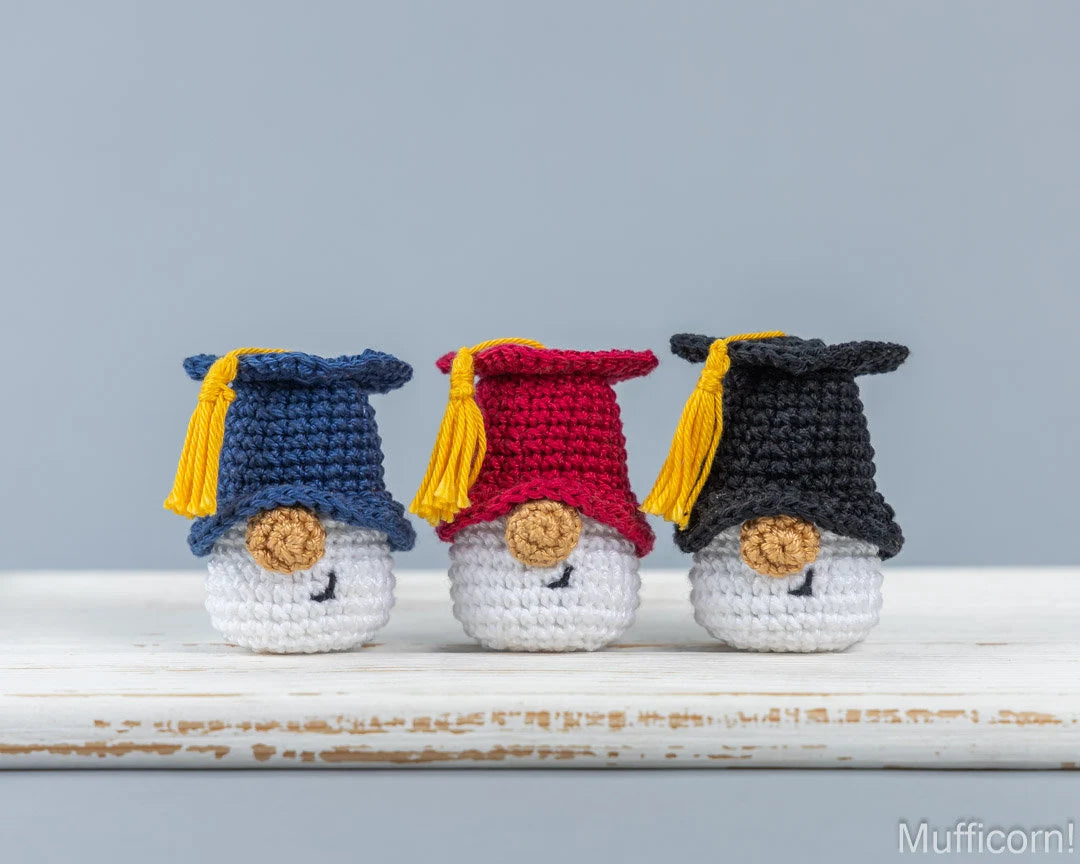 Amigurumi Graduation Gnomes Keychains