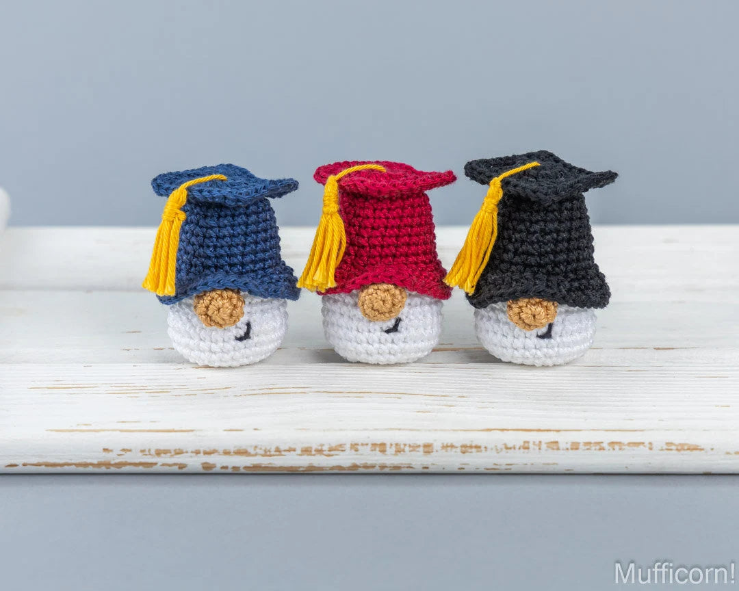 Amigurumi Graduation Gnomes Keychains