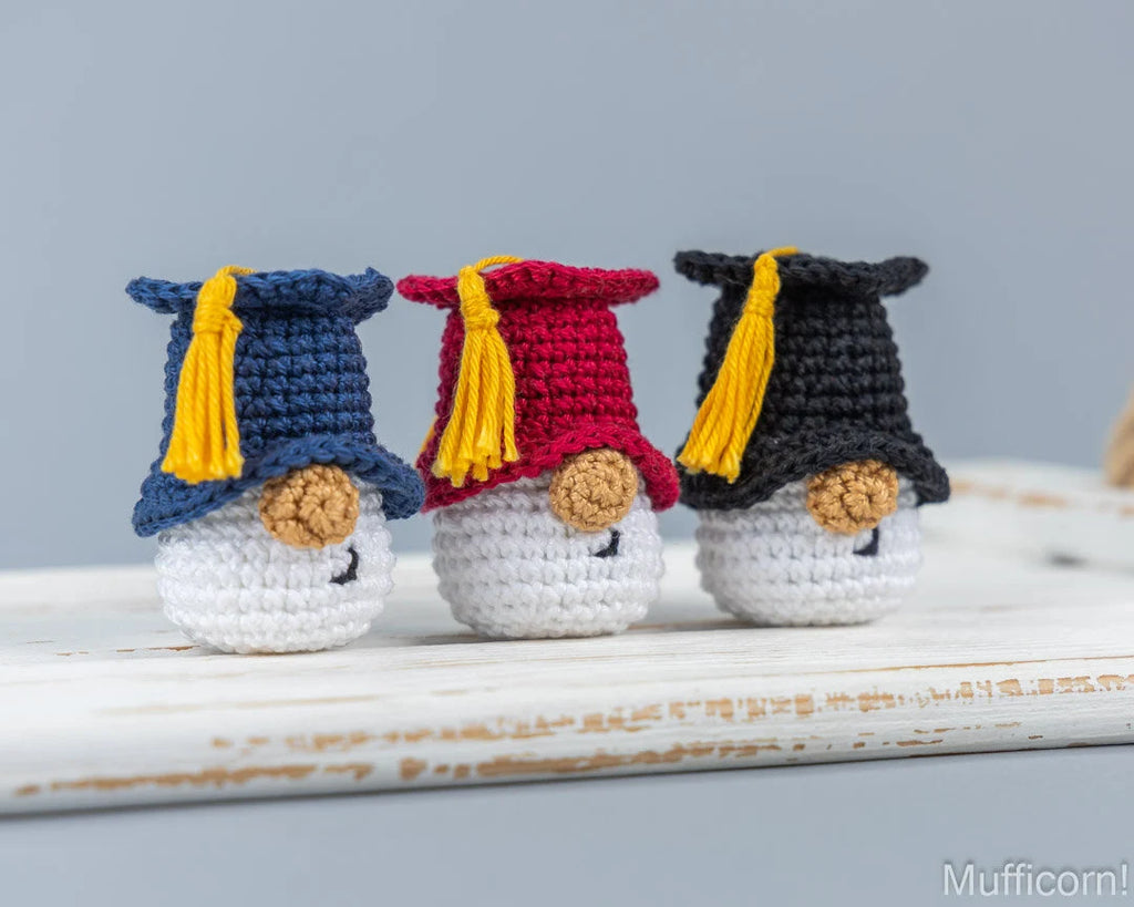 Amigurumi Graduation Gnomes Keychains