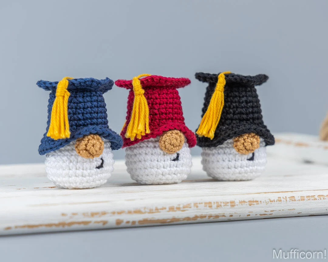 Amigurumi Graduation Gnomes Keychains
