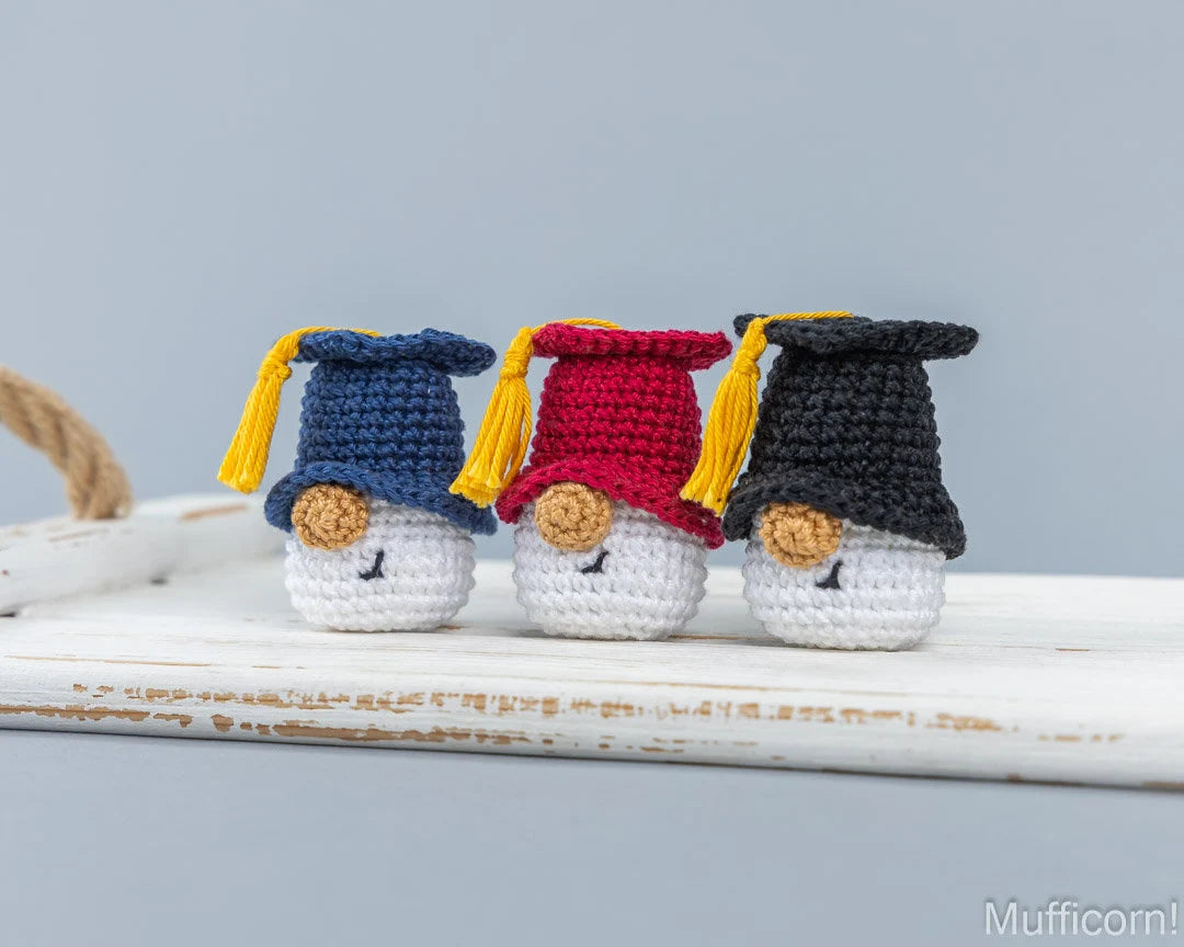 Amigurumi Graduation Gnomes Keychains