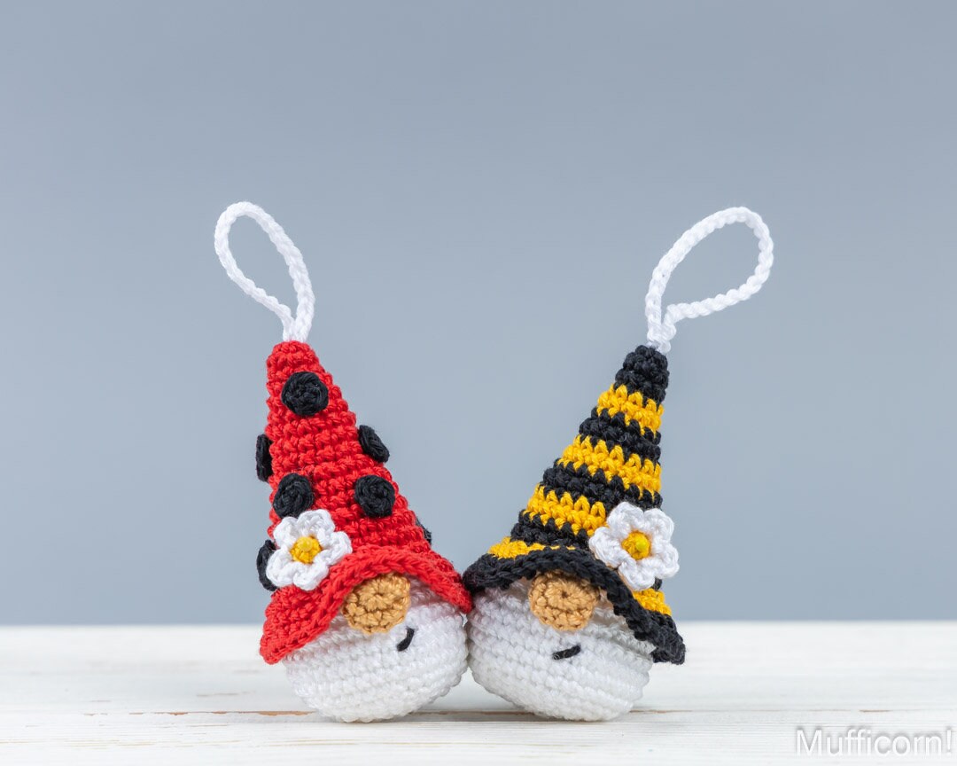 Small Bee & Ladybug Gnome Keychains