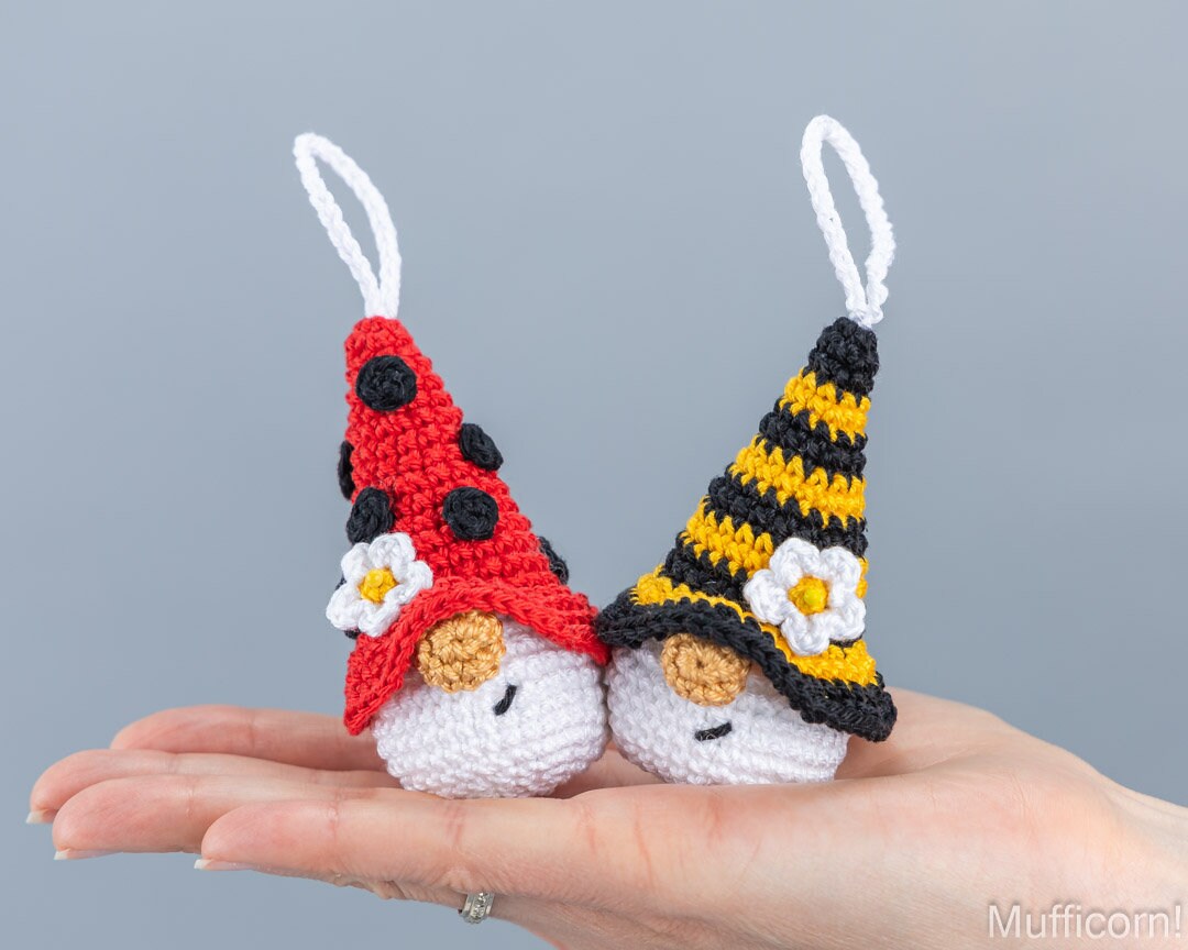 Small Bee & Ladybug Gnome Keychains