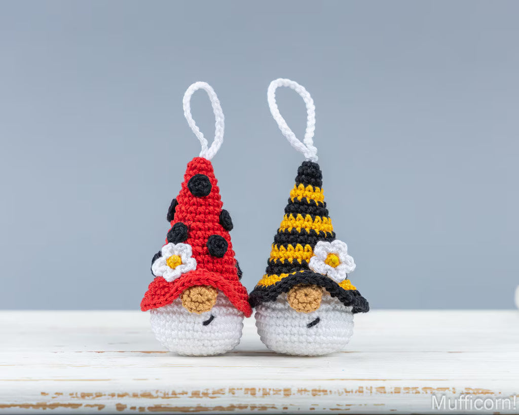 Small Bee & Ladybug Gnome Keychains