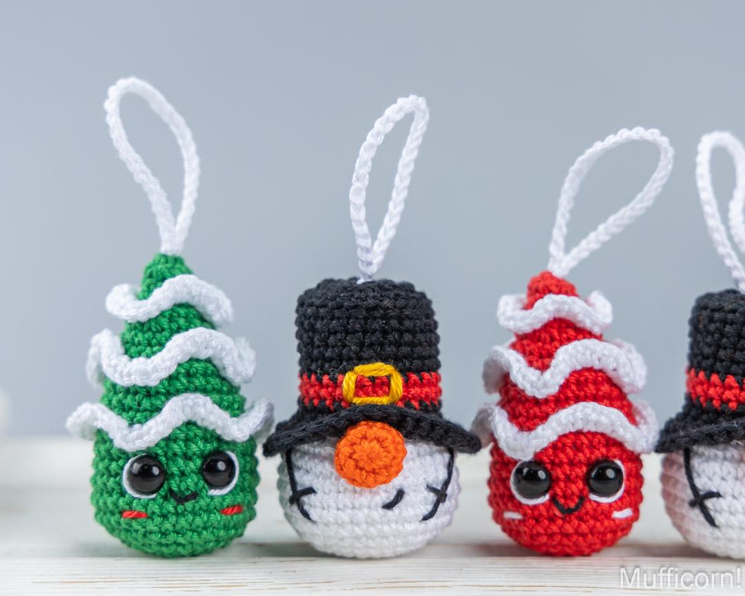 Christmas Tree & Snowman Ornaments Bundle