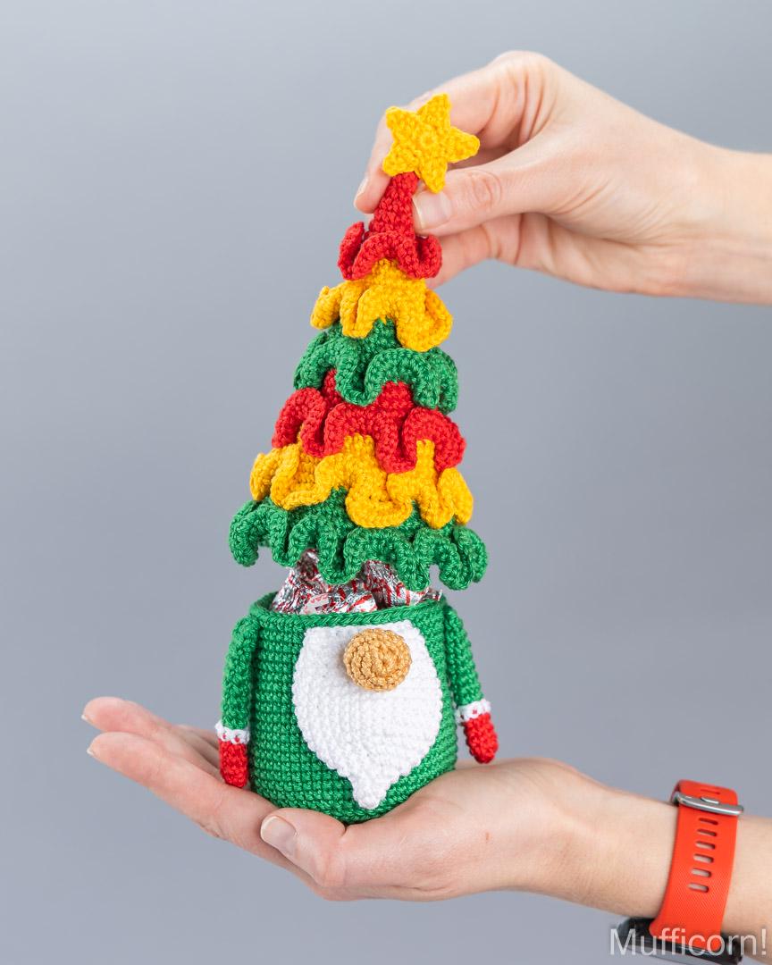 Christmas Tree Gnome Rainbow Candy Keeper