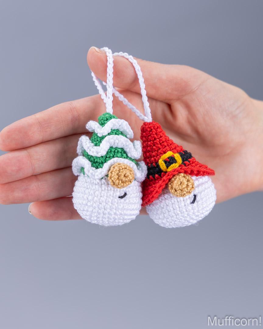 Crochet Patterns Bundle: Christmas Ornaments Santa, Christmas Tree and Snowman