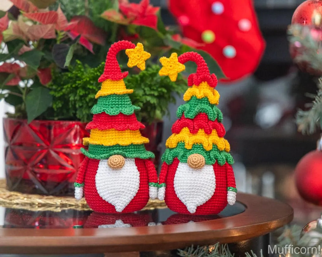 Crochet Patterns Bundle: Chtistmas Tree Gnomes with Christmas Tree