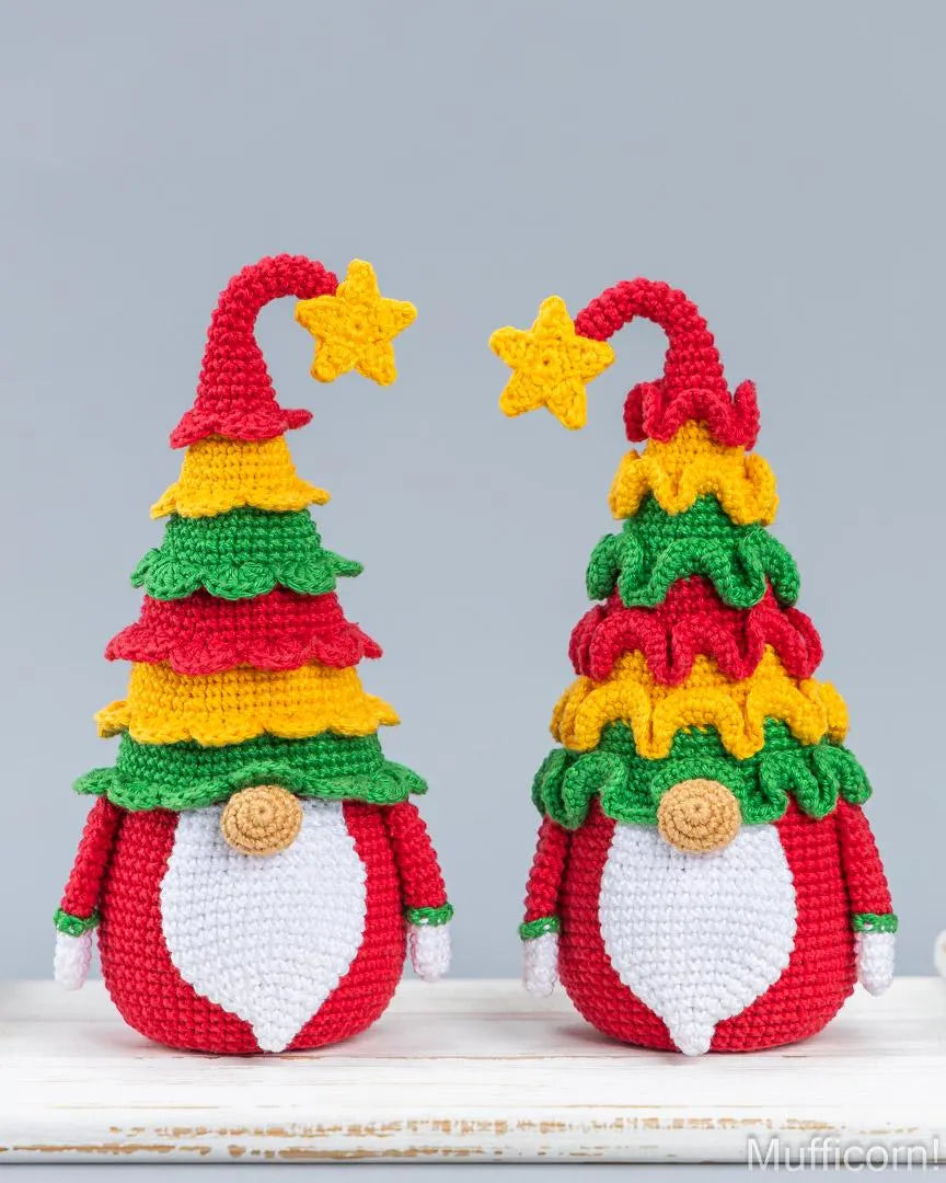 Crochet Patterns Bundle: Chtistmas Tree Gnomes with Christmas Tree