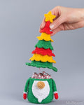 Christmas Tree Gnome Candy Keeper with Ruffled Hat