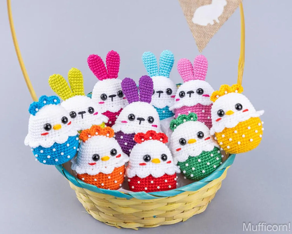 Crochet patterns bundle: Easter Bunny & Chicken