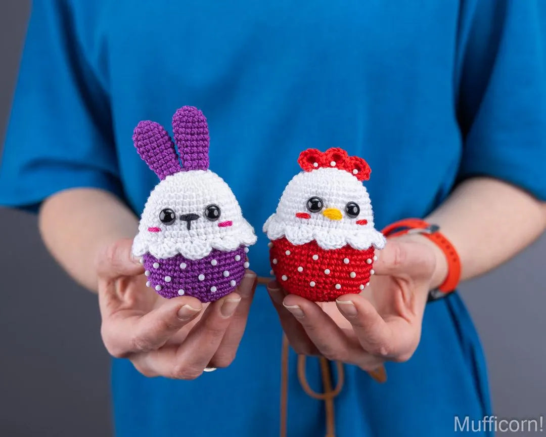 Crochet patterns bundle: Easter Bunny & Chicken