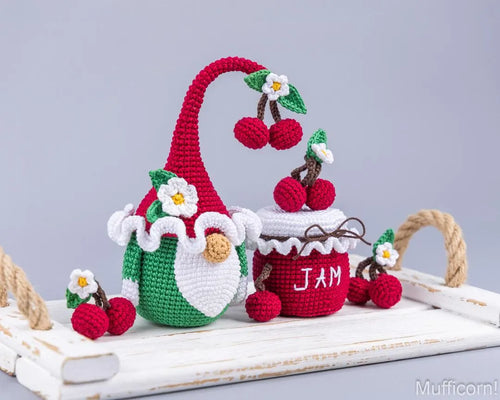 Cherry Gnome with a Jar of Jam