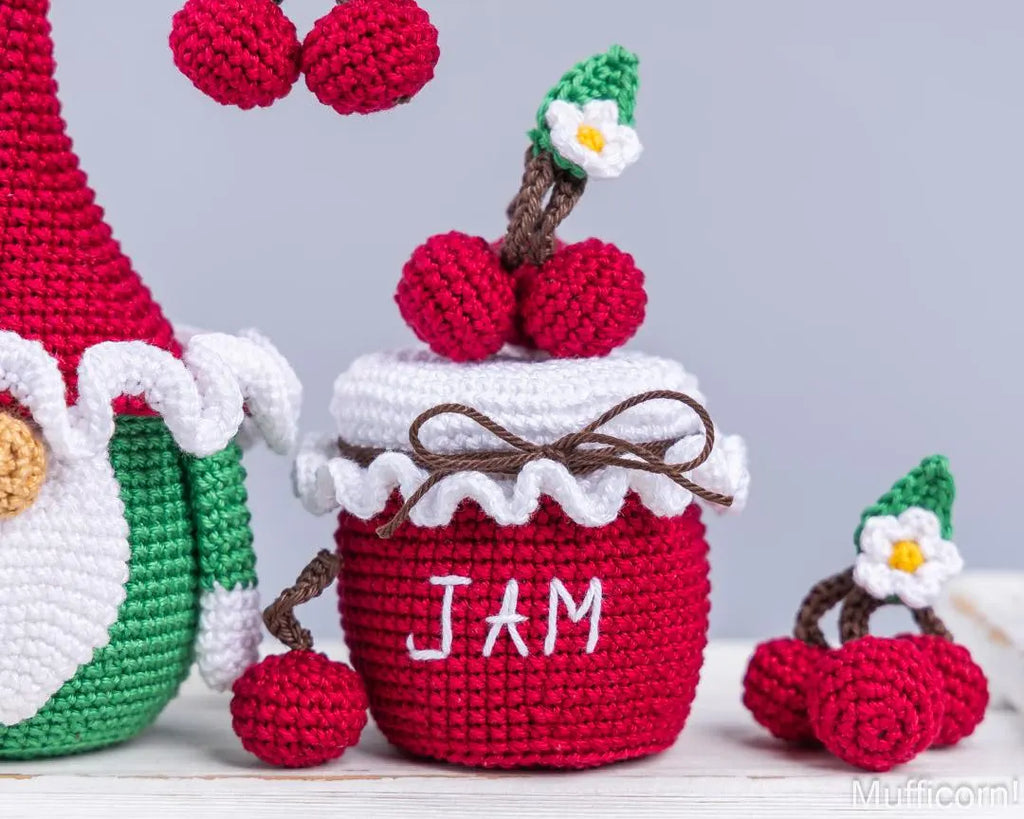 Cherry Gnome with a Jar of Jam