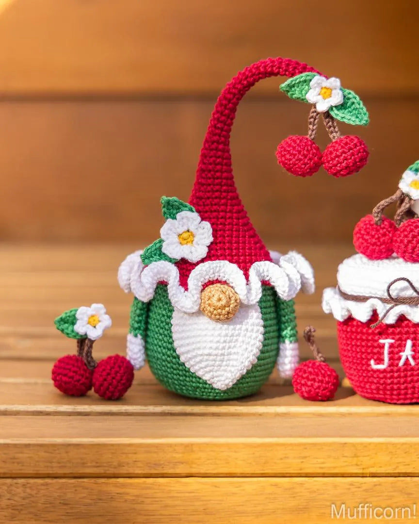 Cherry Gnome with a Jar of Jam