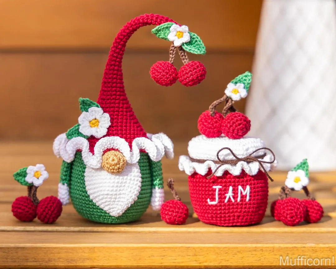 Cherry Gnome with a Jar of Jam