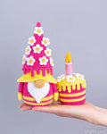 Birthday Gnome with Flowers and Cake