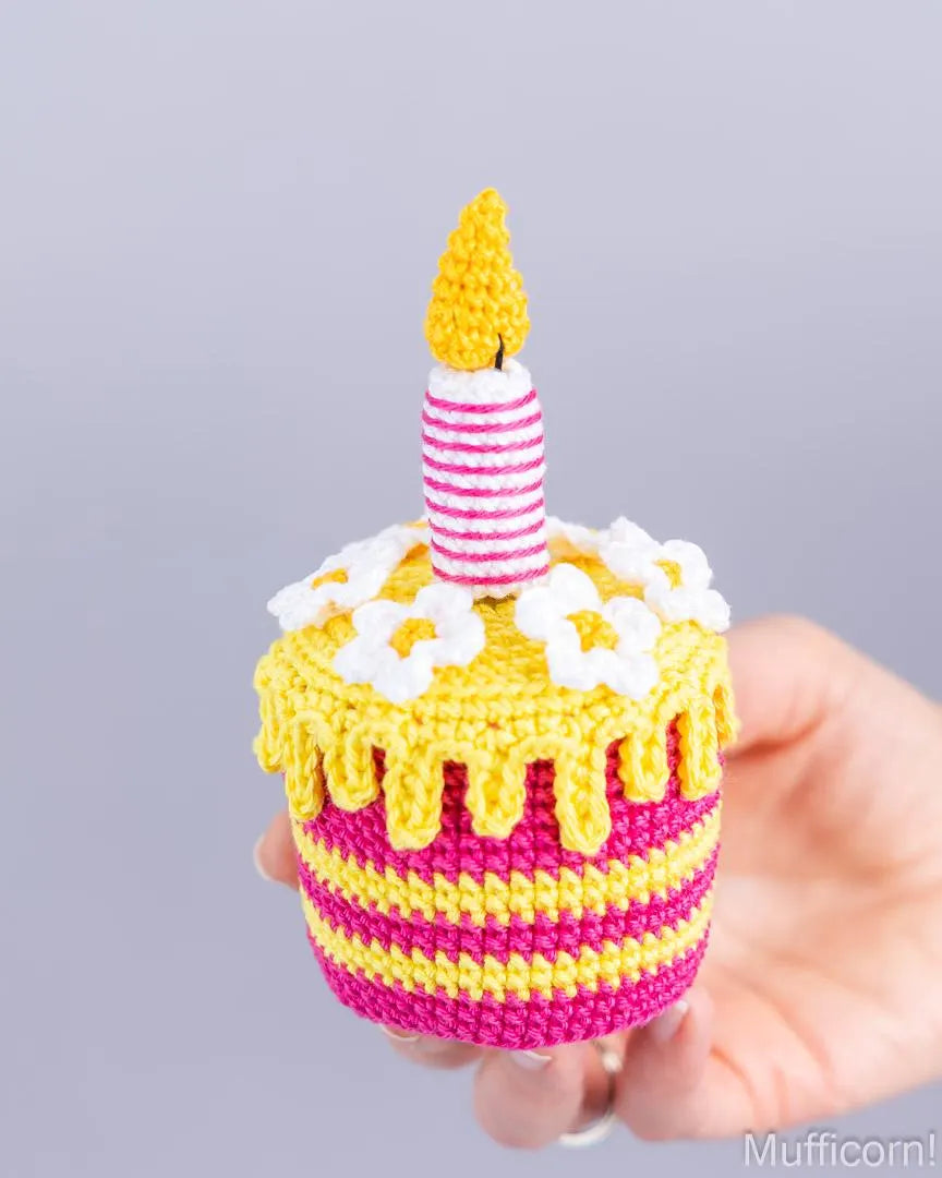 Birthday Gnome with Flowers and Cake
