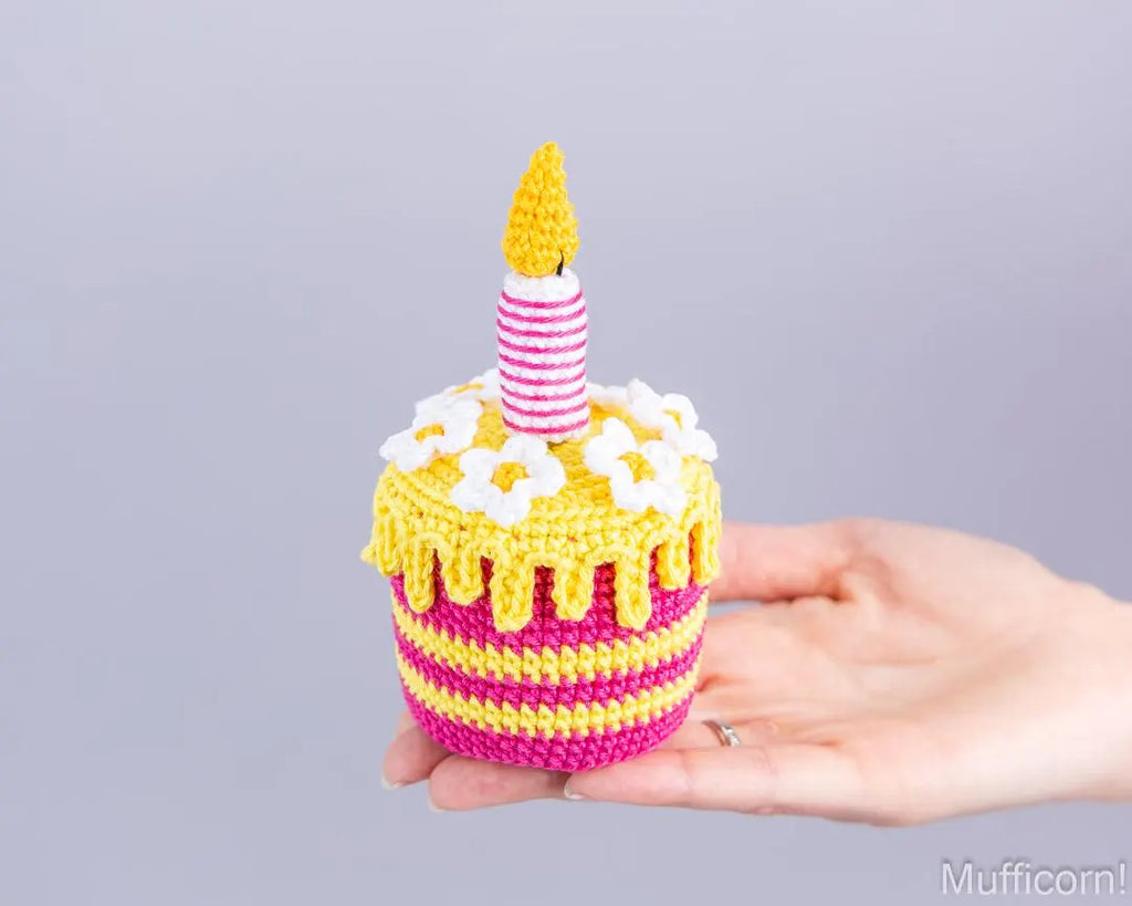 Birthday Gnome with Flowers and Cake